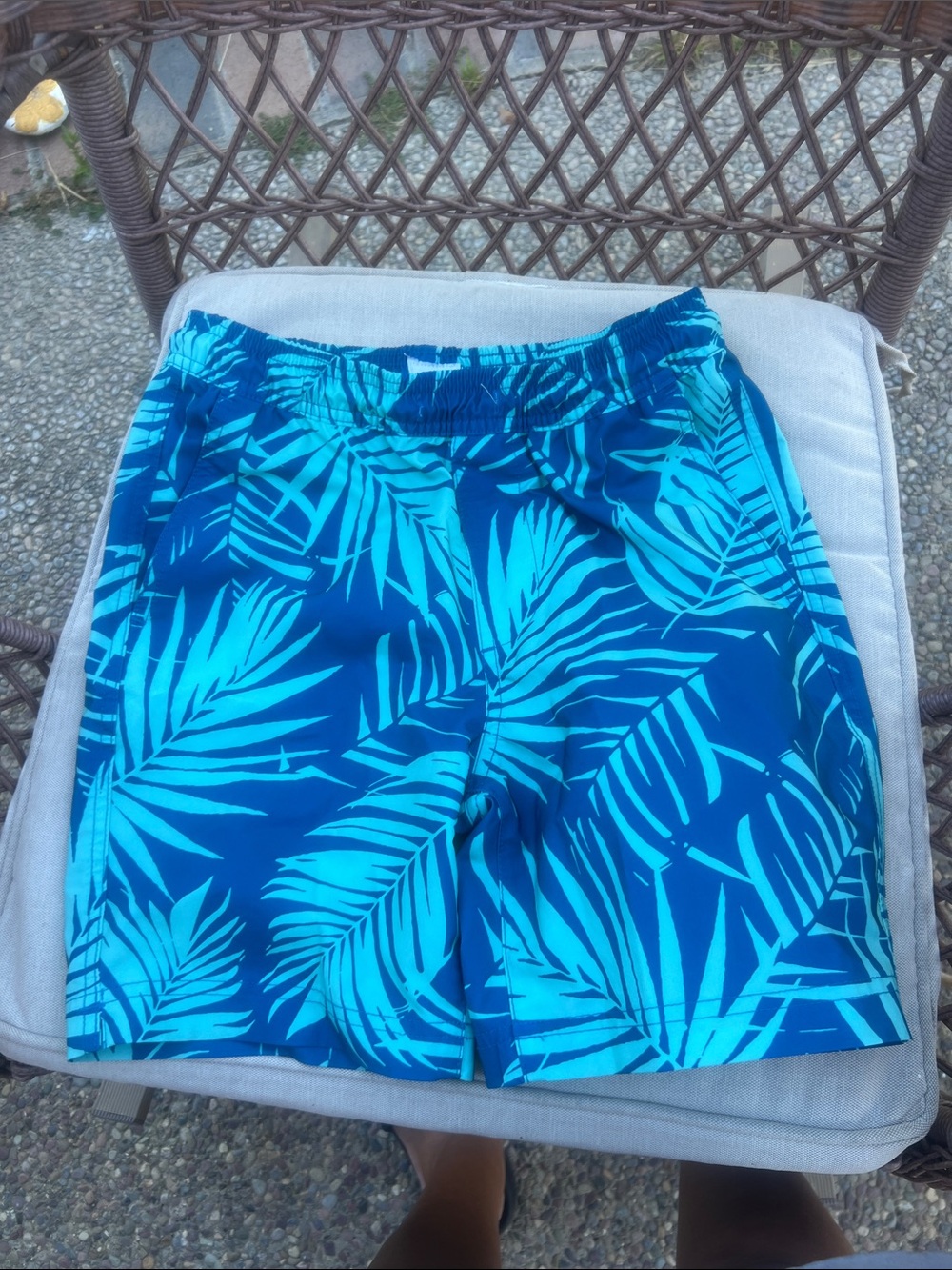 Tilly's Blue and Teal Tropical Print Kids Swim Shorts